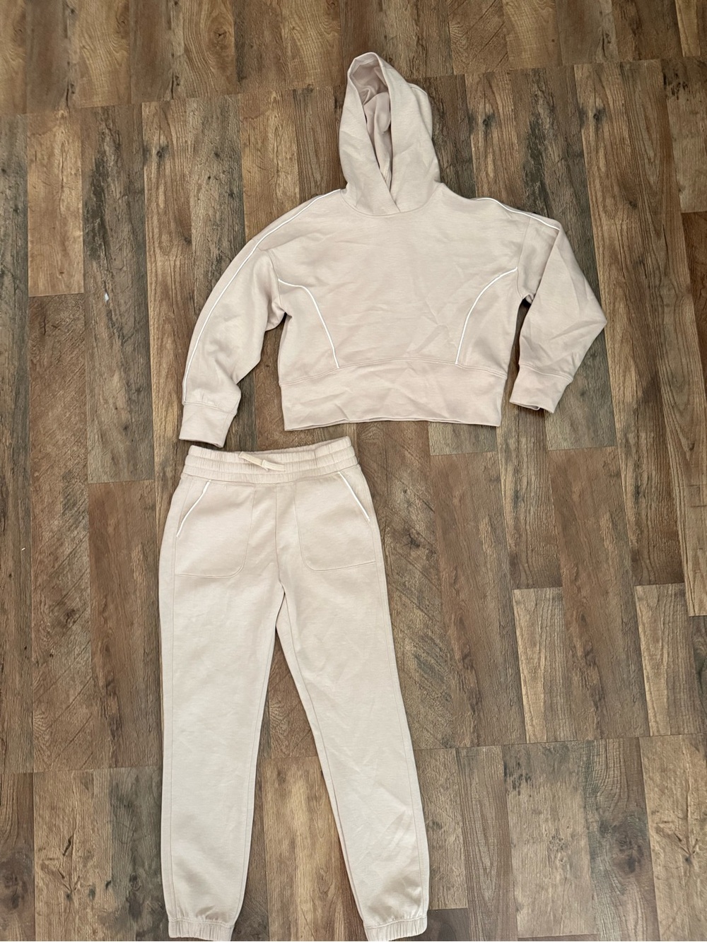 Kids Neutral Cream Hoodie & Jogger Set